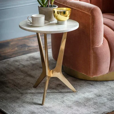 Atkin & Thyme Arcadia White Marble Side Table