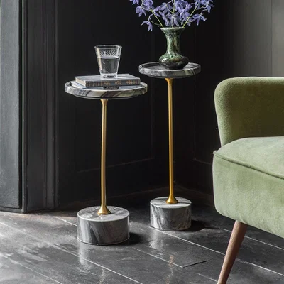 Atkin & Thyme Union Side Tables - Black Marble