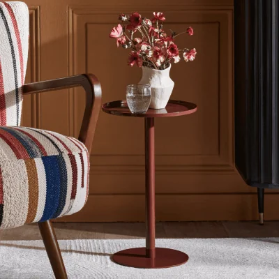 Atkin & Thyme Trudy High Gloss Side Table - Cocoa Brown