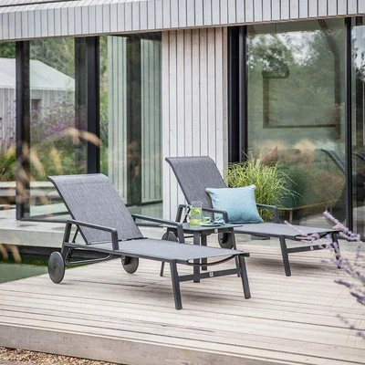 Atkin & Thyme Allegra Pair of Sunloungers and Side Table