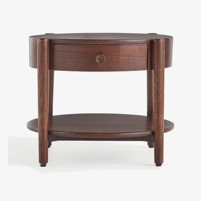 Anthropologie Roma Oak Round Side Table