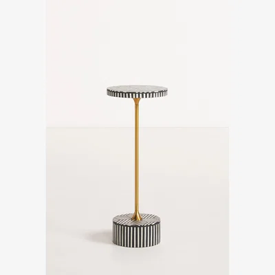 Anthropologie Optical Inlay End Table