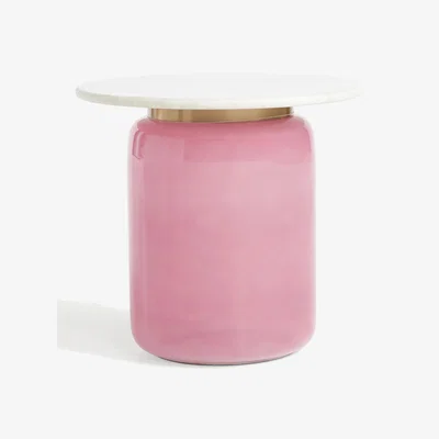 Anthropologie Short Infinity Glass Side Table