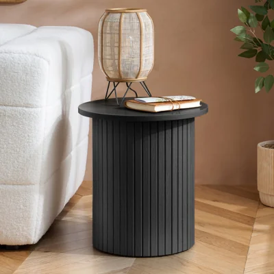 Arighi Bianchi Tiffany Fluted Side Table, Black