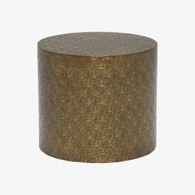 Barker and Stonehouse Tolfa Drum Side Table, Gold Metal | Barker & Stonehouse