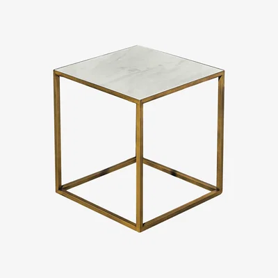 Barker and Stonehouse Sovet Italia Quadro Lamp Table, White Ceramic | Barker & Stonehouse