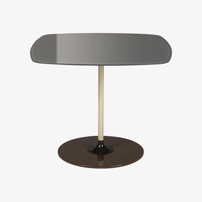 Barker and Stonehouse Kartell Thierry Side Table 50x50x40 Grey Glass | Barker & Stonehouse