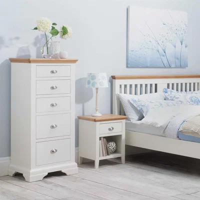 Barker and Stonehouse Carrington 1 Drawer Nightstand, White Wood | Barker & Stonehouse