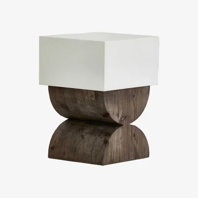 Barker and Stonehouse Turvey End Table 35x35x50cm, White Concrete | Barker & Stonehouse