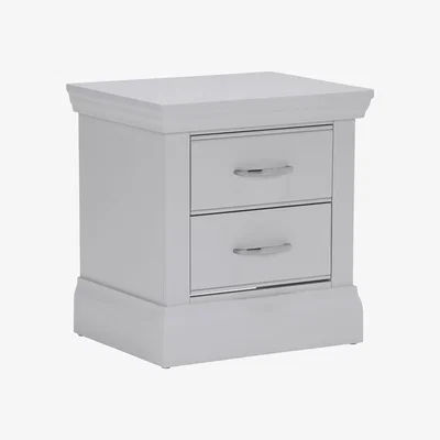 Barker and Stonehouse Willersey 2 Drawer Bedside Chest, Grey Wood | Barker & Stonehouse