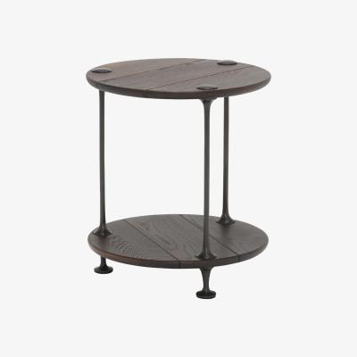 Barker and Stonehouse Chandra Round End Table, Brown Oak Wood | Barker & Stonehouse