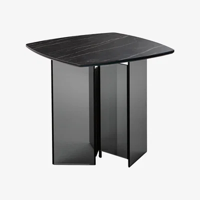 Barker and Stonehouse Tonelli Metropolis Ceramic Side Table, Black | Barker & Stonehouse