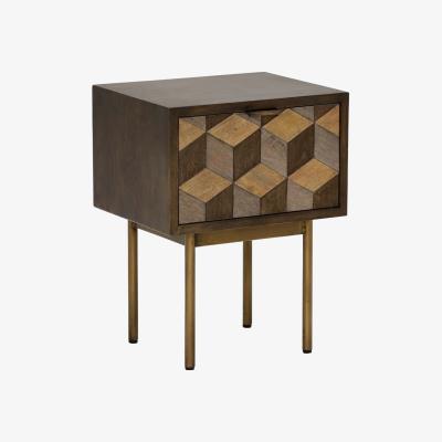 Barker and Stonehouse Facet 1 Drawer Bedside Table, Brown Mango Wood | Barker & Stonehouse