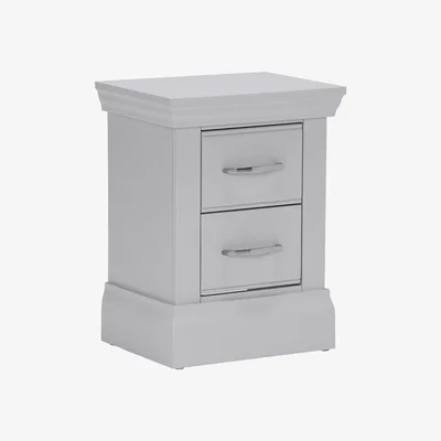 Barker and Stonehouse Willersey Small 2 Drawer Bedside Chest, Grey | Barker & Stonehouse