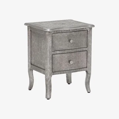 Barker and Stonehouse Zinnia Bedside Table, Silver Metal | Barker & Stonehouse