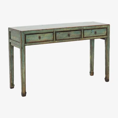 Barker and Stonehouse Zhen Console Table, Green Pine Wood | Barker & Stonehouse