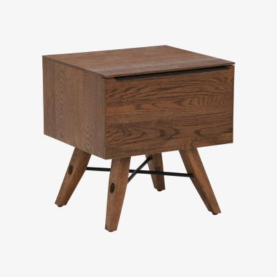 Barker and Stonehouse Legna 1 Drawer Bedside Table, Brown Wood | Barker & Stonehouse