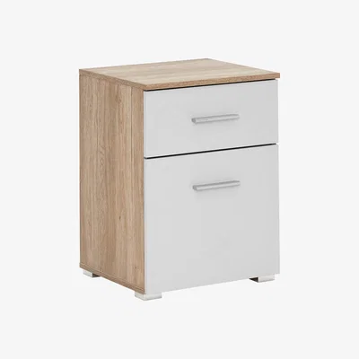 Barker and Stonehouse Moritz 2 Drawer Bedside Table, White | Barker & Stonehouse