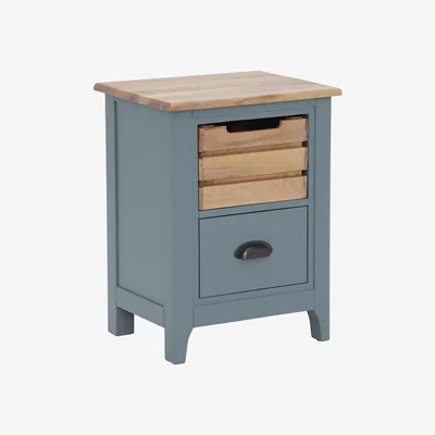 Barker and Stonehouse Craster Bedside Table, Blue Wood | Barker & Stonehouse
