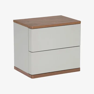 Barker and Stonehouse Vivika 2 Drawer Bedside Table, Grey Wood | Barker & Stonehouse