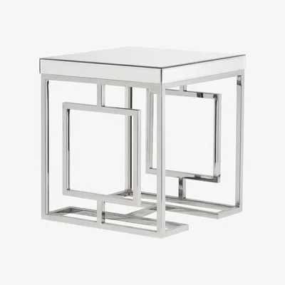 Barker and Stonehouse Mirrored Side Table, Silver Glass | Barker & Stonehouse