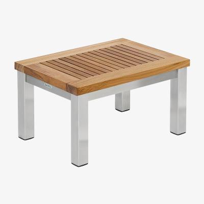 Barker and Stonehouse Barlow Tyrie Equinox 49cm Lounger Garden Table, Brown Wood | Barker & Stonehouse