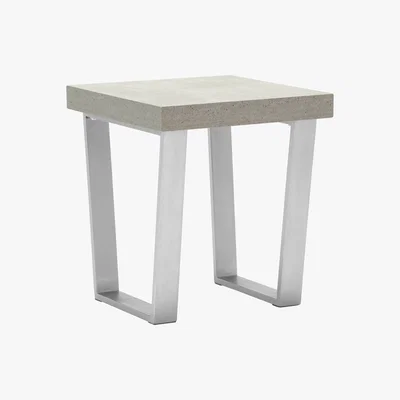Barker and Stonehouse Halmstad End Table, Concrete and Walnut