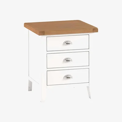 Barker and Stonehouse Althorp Large Bedside Table, White Wood | Barker & Stonehouse