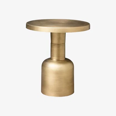 Barker and Stonehouse Antique Gold Side Table, Round Metal | Barker & Stonehouse