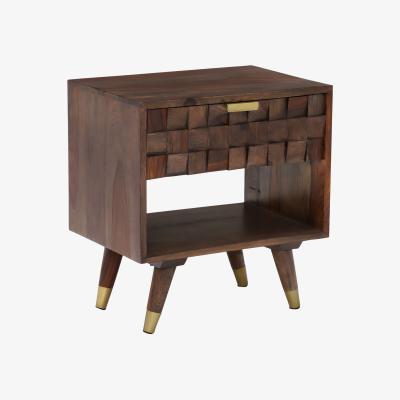 Barker and Stonehouse Kora 1 Drawer Side Table, Brown Wood | Barker & Stonehouse