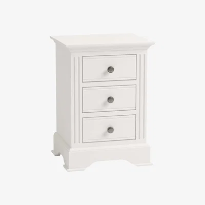 Barker and Stonehouse Sarzay Large Bedside Table, White Wood | Barker & Stonehouse