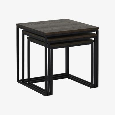 Barker and Stonehouse Anaheim Nest Of Tables, Brown Oak Wood | Barker & Stonehouse