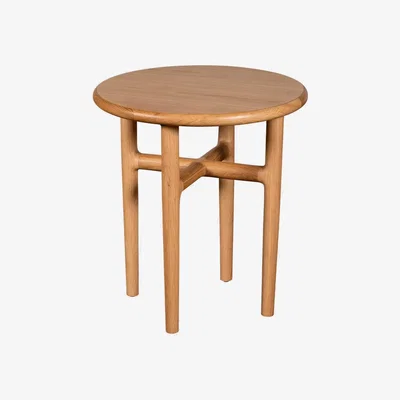 Barker and Stonehouse Jethro Lamp Table, Round, Neutral Oak | Barker & Stonehouse