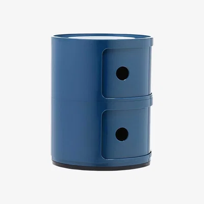 Barker and Stonehouse Kartell Componibili 2 Drawer Storage Unit Table, Blue | Barker & Stonehouse