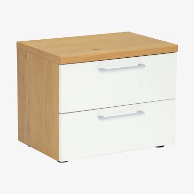Barker and Stonehouse Modello 2 Drawer Bedside Table, White Wood | Barker & Stonehouse