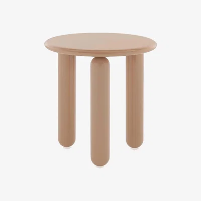 Barker and Stonehouse Kartell Undique Mas Side Table 48x48x51 Powder, Round, Neutral Wood | Barker & Stonehouse