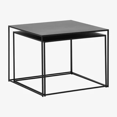 Barker and Stonehouse Kline Black Metal Nest Of 2 Tables | Barker & Stonehouse