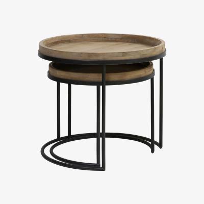 Barker and Stonehouse Set of 2 Wood Side Tables, Neutral | Barker & Stonehouse