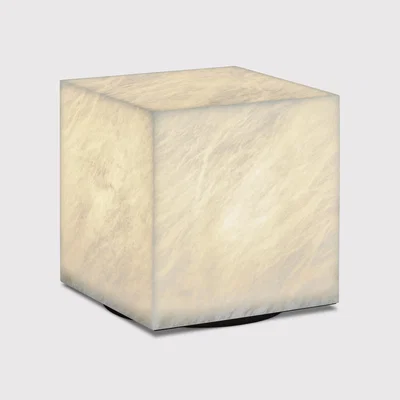 Barker and Stonehouse Timothy Oulton Alabaster Cube Side Table 50cm, Neutral | Barker & Stonehouse
