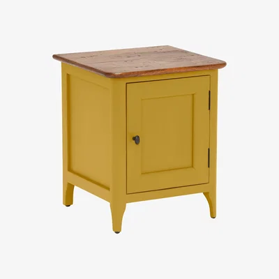 Barker and Stonehouse Theodore Left Hand 1 Door Bedside Table, Yellow Mango Wood | Barker & Stonehouse
