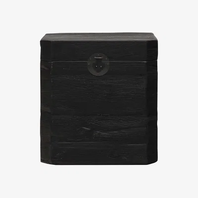 Barker and Stonehouse Hewn Wooden Box 52x48x55 Table, Brown Oak | Barker & Stonehouse