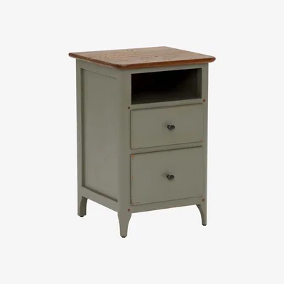 Barker and Stonehouse Maison 2 Drawer Bedside Table, Grey Mango Wood | Barker & Stonehouse
