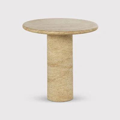 Barker and Stonehouse Sierra Round Side Table 46cm X 46cm X 48cm, Round, Neutral | Barker & Stonehouse