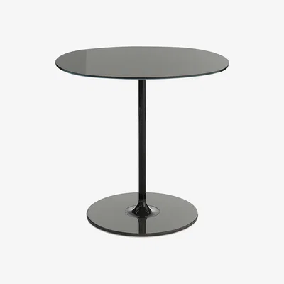 Barker and Stonehouse Kartell Thierry Side Table 45x45x45 Black, Round Glass | Barker & Stonehouse