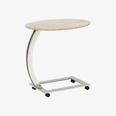 Barker and Stonehouse Zion Oval Marble Accent Table, Amani Light