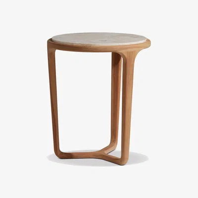 Barker and Stonehouse Terza Side Table 55x60cm, Round, Neutral Wood | Barker & Stonehouse
