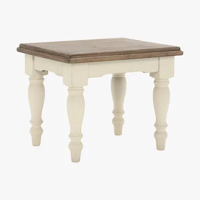 Barker and Stonehouse Carisbrooke Reclaimed Wood End Table, Stucco White