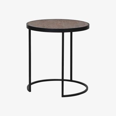 Barker and Stonehouse Etched Wood and Iron Side Table
