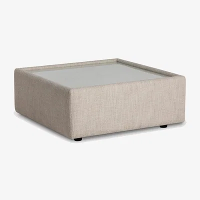 Barker and Stonehouse Lomax Square Glass Top Table, Neutral | Barker & Stonehouse