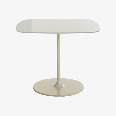 Barker and Stonehouse Kartell Thierry Side Table 50x50x40 White Glass | Barker & Stonehouse